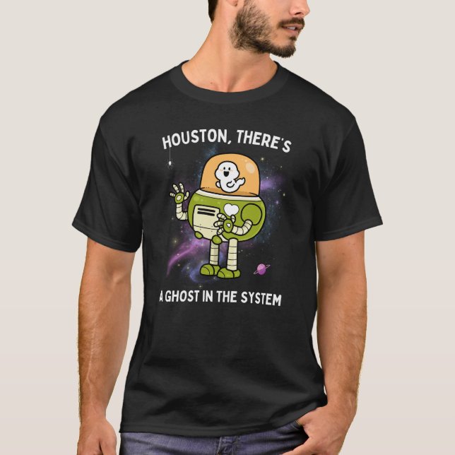 Camiseta Houston Há um Fantasma no Dia das Bruxas do Sistem (Frente)
