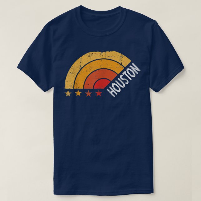 Camiseta Houston Retro Vintage (Frente do Design)