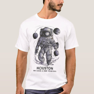 Camiseta Houston Temos Um primeiro aniversario Feliz De 1 A