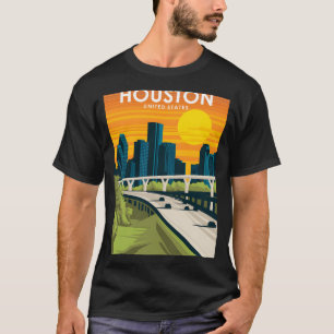 Camiseta Houston Texas Estados Unidos Vintage Minimale City