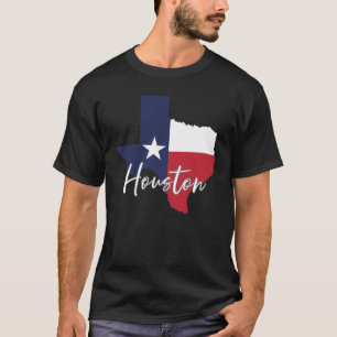 Camiseta Houston, Texas Flag Map Men's Black