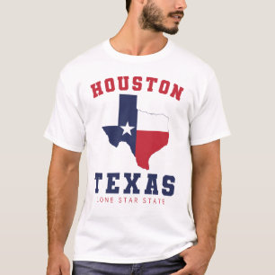 Camiseta Houston, Texas Flag Map White