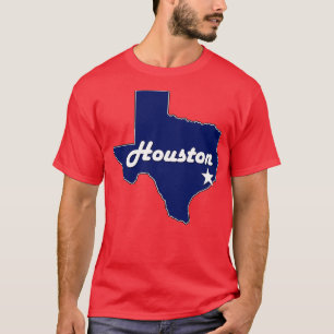 Camiseta Houston Texas Marinho Blue Lone State Map Texan