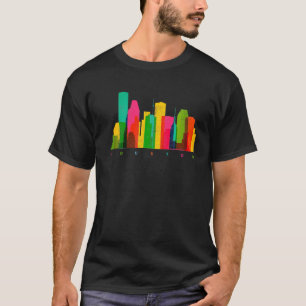 Camiseta Houston Texas Skyline Colorida Houston TX