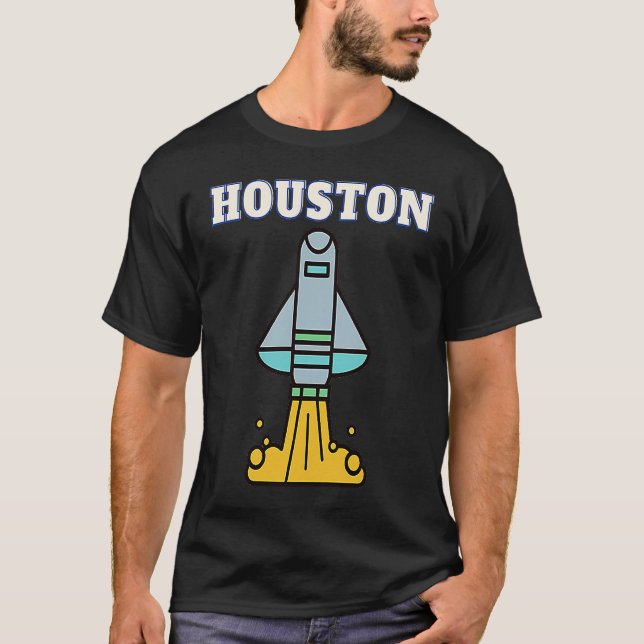 Camiseta Houston Texas Spaceship  For Souvenir For (Frente)