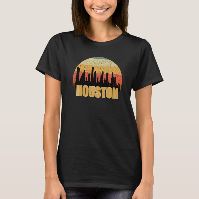 Camiseta Houston Tx Skyline Silhouette Sunset I Love Housto (Frente)