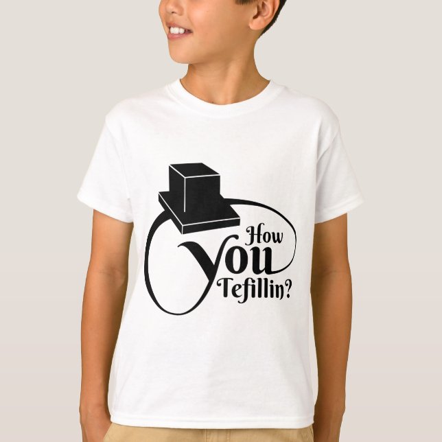 Camiseta "How You Tefillin" (Preto) (Frente)