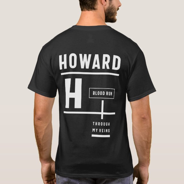 Camiseta Howard Personalizated Name Birthday Gift (Verso)