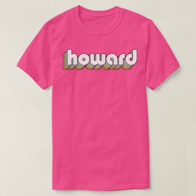 Camiseta Howard Retro Rainbow Tipografia Estilo Desvanecido (Frente do Design)