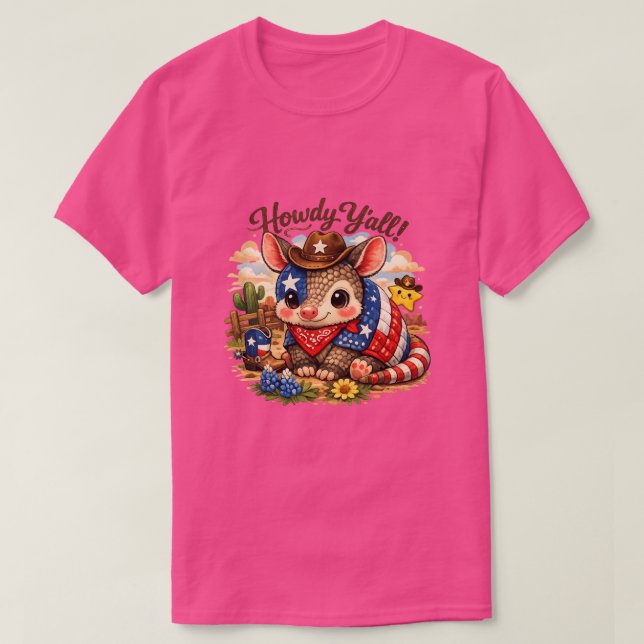 Camiseta Howdy armadillo  (Frente do Design)