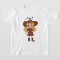 Howdy Cartoon Cowgirl Country Cowboy Hat Kids Gift