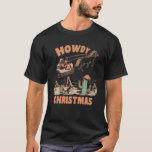 Camiseta Howdy Christmas Santa Hat Retro Western Cowboy Chr<br><div class="desc">Howdy Christmas Santa Hat Retro Western Cowboy Chr</div>