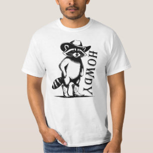 Camiseta Howdy, Engraçado Raccoon Ocidental