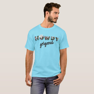 Camiseta Howdy Gorgeous   Rustic Chic Floral Men