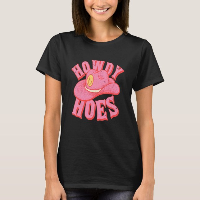 Camiseta HOWDY HOES Preppy Aesthetic Creamy Pink Background (Frente)