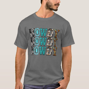 Camiseta Howdy Howdy Gemstone Rodeo Western Cowhide L