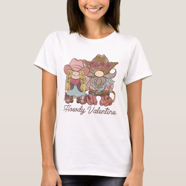 Camiseta Howdy Namorados Country Gnomos (Frente)