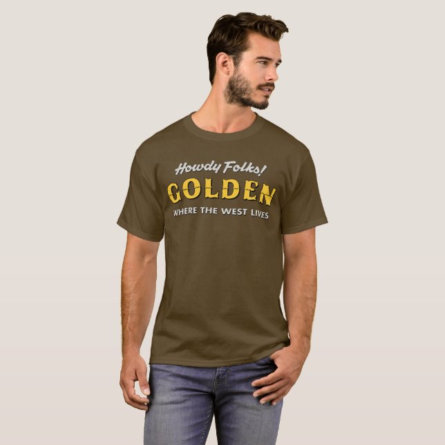 Camiseta Howdy povos! T-shirt dourado (Frente Completa)