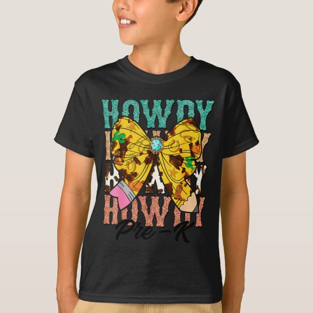 Camiseta Howdy Pre-k 1st Grade Teacher Western Cowboy Cowgi (Frente)