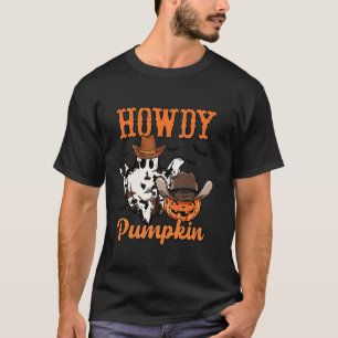 Camiseta Howdy Pumpkin Autumn Western Halloween Vintage Rod