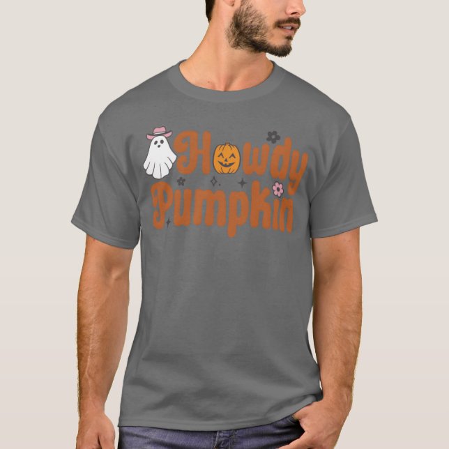 Camiseta Howdy Pumpkin Halloween (Frente)