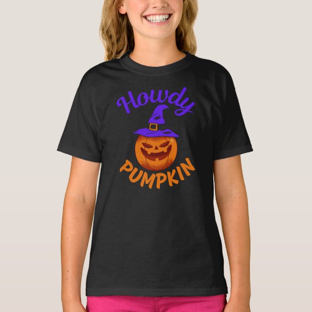 Camiseta Howdy Pumpkin Halloween T Shirt (Frente)