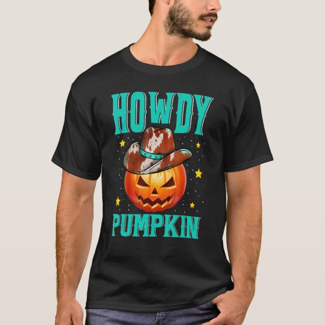 Camiseta Howdy Pumpkin Rodeo País Ocidental Cai No Sul (Frente)