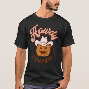 Camiseta Howdy Pumpkin Rodeo País Ocidental Cai No Sul