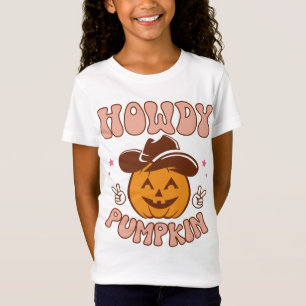 Camiseta Howdy Pumpkin Western Retro Halloween T-Shirt
