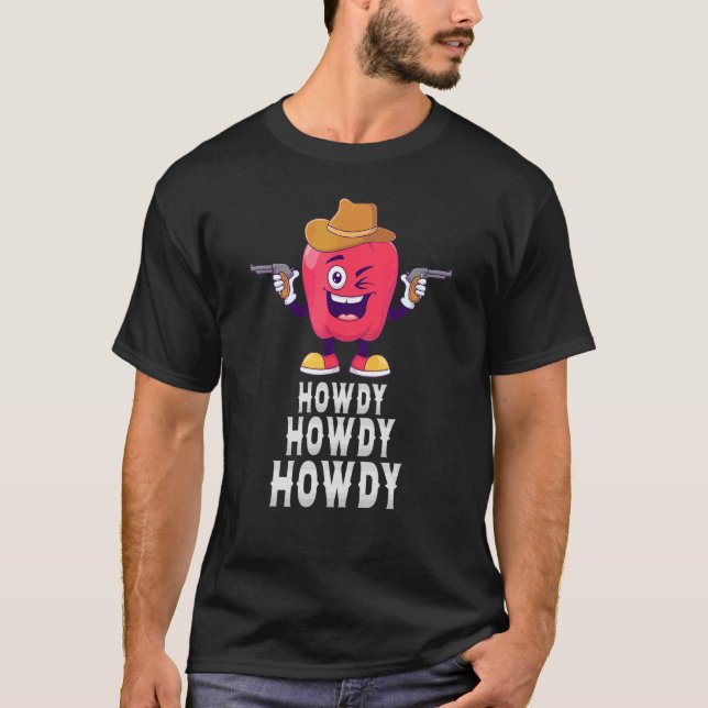Camiseta Howdy Red Peppers Rodeo País Ocidental (Frente)