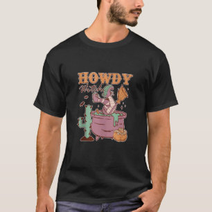 Camiseta Howdy Retro Halloween Bruxas Vintage Lua Funny W