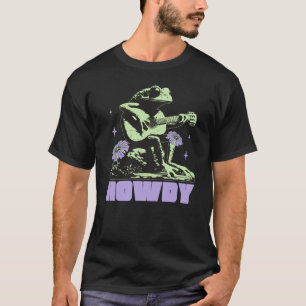 Camiseta Howdy Sapo tocando guitarra Cute e Quirky