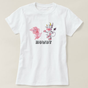 Camiseta Howdy t-shirt do porco e da vaca