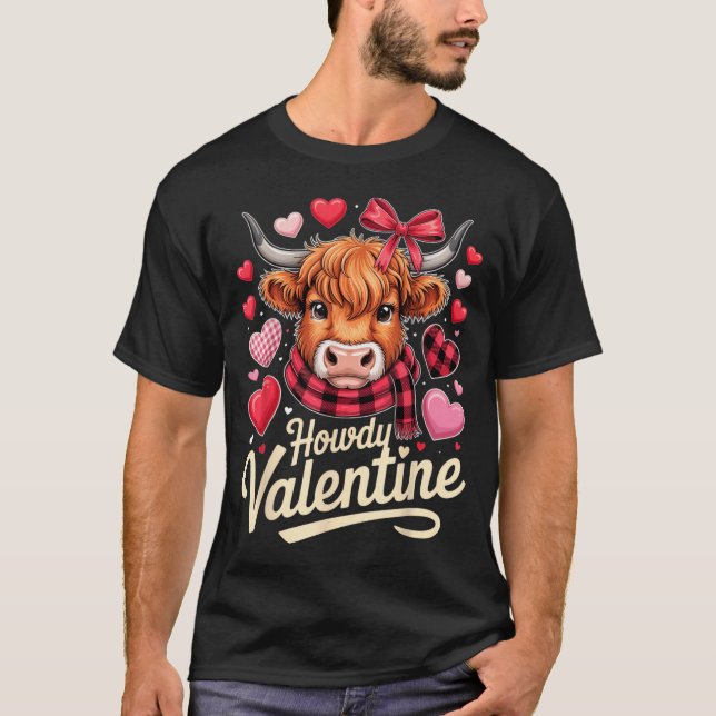 Camiseta Howdy Valentine Cow Love Outfit For Couples And Af (Frente)