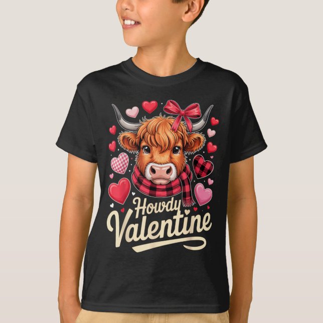 Camiseta Howdy Valentine Cow Love Outfit For Couples And Af (Frente)