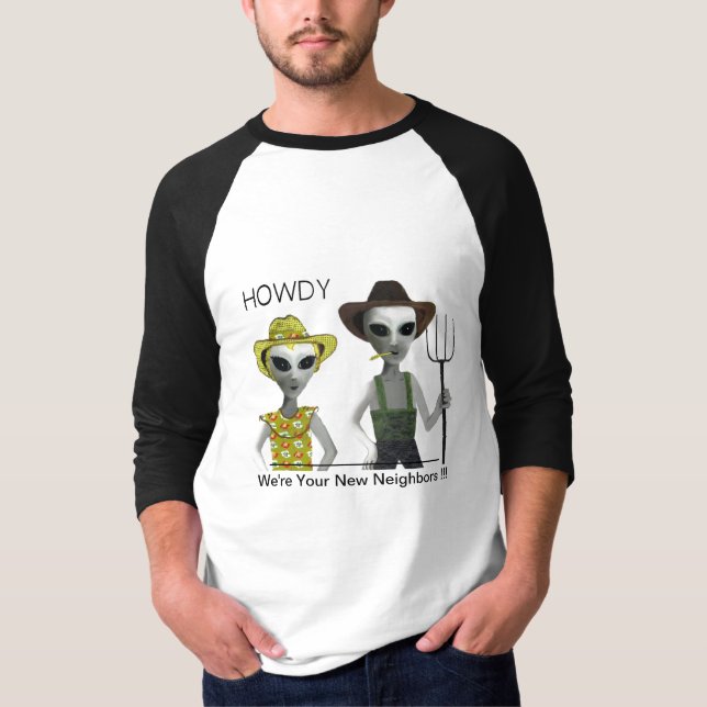 Camiseta HOWDY, vaqueiro, aliens da vaqueira (Frente)