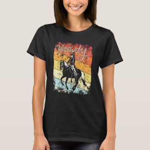 Camiseta Howdy Vintage Cowgirl Riding Horse Rodeo Western C
