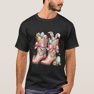 Camiseta Howdy Western Easter Bunny Coquette Cowboy Boots E