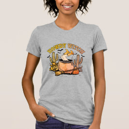 Camiseta Howdy Witch Western Halloween Cauldron
