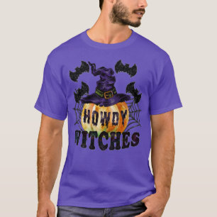 Camiseta Howdy Witches Happy Halloween Bats Pumpkin Witch H