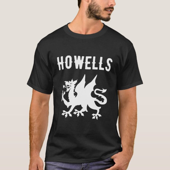 Camiseta Howelname Nome da família Welsh Nome do País de Ga (Frente)