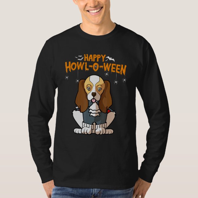 Camiseta Howl O Ween Cavalier King Charles Spaniel Costume (Frente)