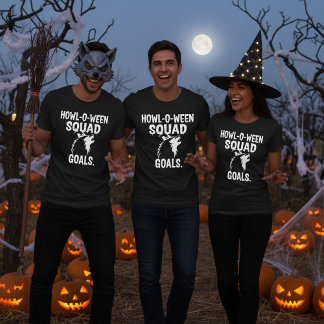 Camiseta Howl-o-ween Squad Goals – Funny Halloween Dog