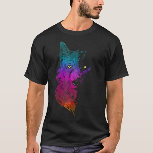 Camiseta Howl Wildlife Forest Animal Predator Portrait Colo (Frente)