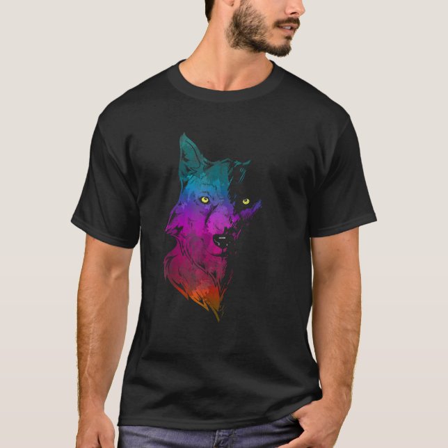 Camiseta Howl Wildlife Forest Animal Predator Portrait Colo (Frente)