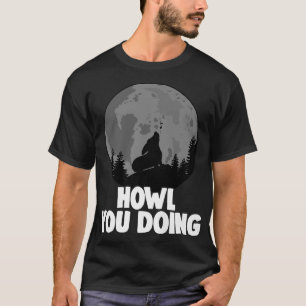 Camiseta Howl You Doing Corgi Howling Moon Women Doggy Moon