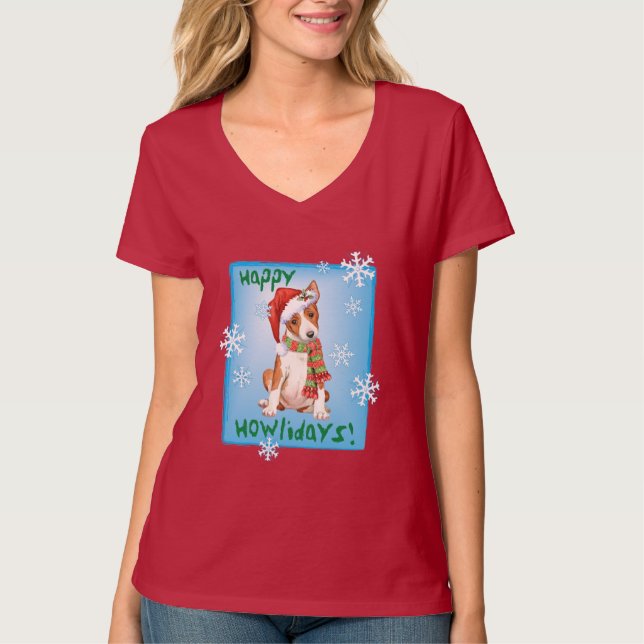 Camiseta Howliday feliz Basenji (Frente)