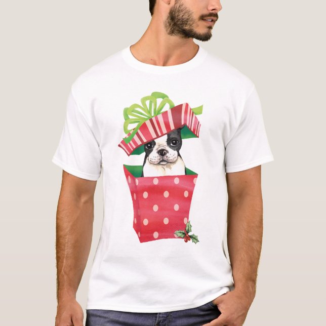 Camiseta Howliday feliz Boston Terrier (Frente)