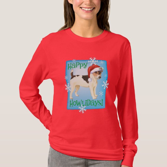 Camiseta Howlidays feliz Russell Terrier (Frente)