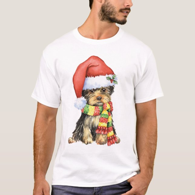 Camiseta Howlidays feliz Yorkie (Frente)
